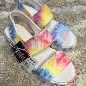 Tie Dye Foamies Rainbow Sandals